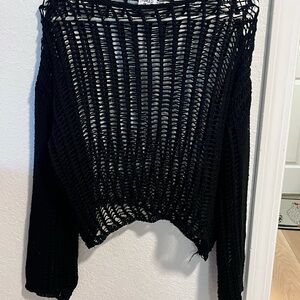 Princess Polly Black Off-the-Shoulder Sweater